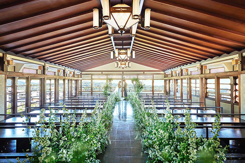 FUNATSURU KYOTO KAMOGAWA RESORT chapel overlooking Kyoto
