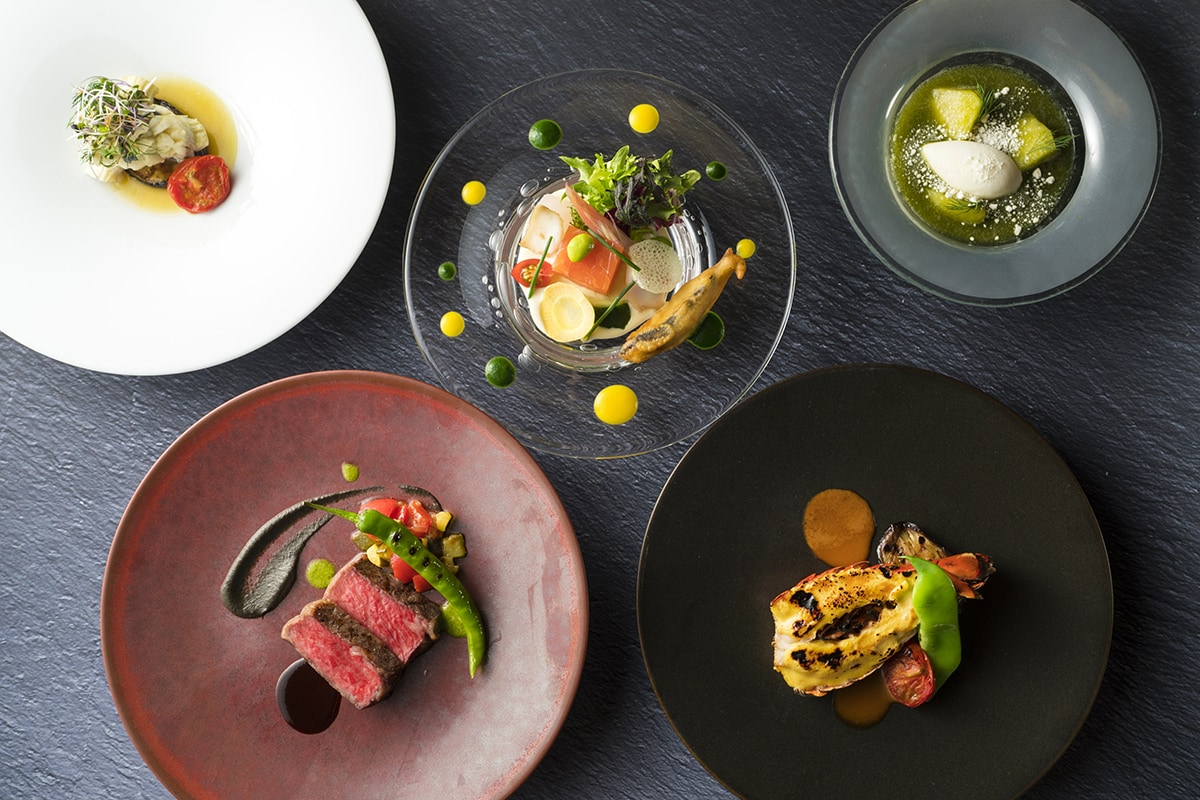 A selection of colourful Kyoto French dishes