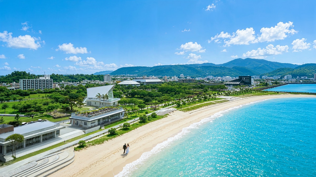 Aerial view of THE SURF BEACHSIDE TERRACE beside the beach